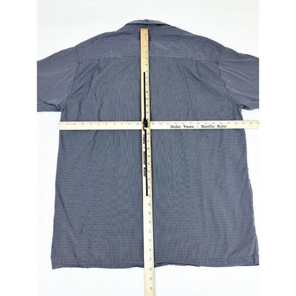 Vintage 90s Levi's Silvertab Shirt Large Grey Button Front Pocket Stripe - Picture 5 of 7
